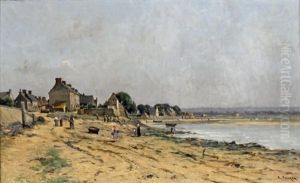 Bord De Mer En Bretagne by Adrien Jacques Sauzay