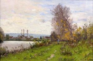 Paysanne Sur Un Chemin Le Long D'une Riviere Paysanne Sur Un Chemin Le Long D'une Riviere