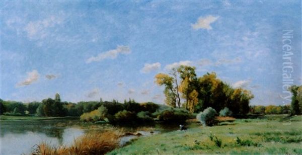 Flusslandschaft Mit Wascherin - view 1