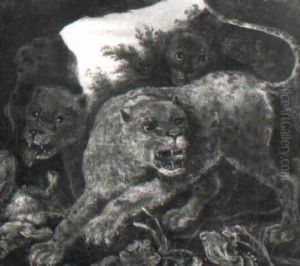 Leoparden Mit Beute by Hans Savery the Younger