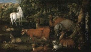 Animals In A Forest Clearing