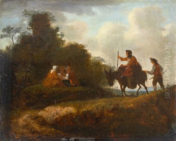 Landschaft Mit Rastenden Und Eselsreiterin - view 1