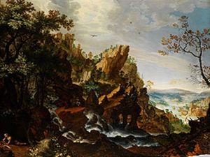 Felsige Landschaft Mit Mehreren Fluskaskaden