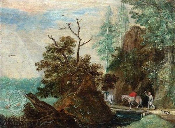 Gebirgslandschaft Mit Maultiertreiber - view 1