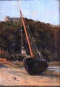 Chateau De Le Roche Jagu En Ploezal Sur Trieux by Gustave Bourgain