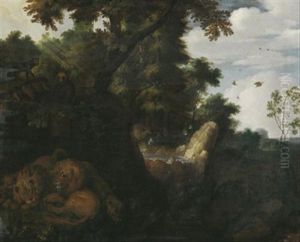 Waldlandschaft Mit Tieren by Roelandt Savery