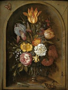 Bouquet De Fleurs Dans Une Niche