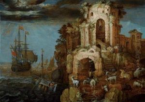 Kustenlandschaft Mit Ruine by Roelandt Savery