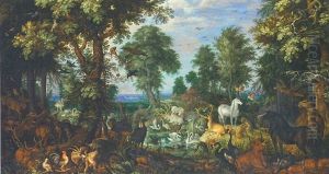 Les Animaux Sortant De L'arche De Noe by Roelandt Savery