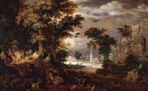 A Wooded River Landscape With Cows And Goats In The Foreground, A Castle On A Rock And A Church Beyond