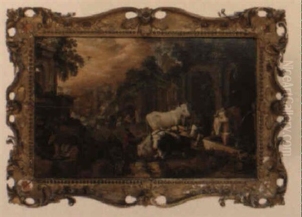 Landscape With Ruins And Herders With Their Animals - view 1