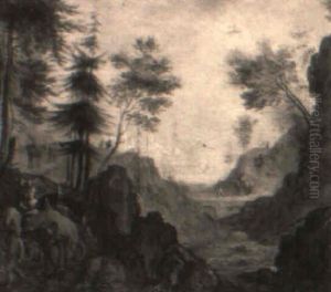 Travellers With Their Packmules On A Mountainous Path