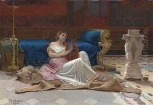 Lydia And The Lyre by Alfonso Savini