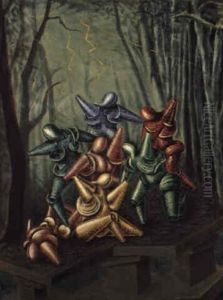 Bataille Dans La Foret by Alberto Savinio