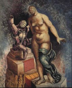 Composizione Con Statua E Manichino by Alberto Savinio