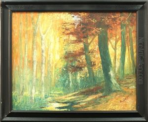 Wooded Landscape by Aleksandr Ivanovich Savinov