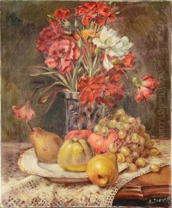 Still Life With Fruits And Flower Vase