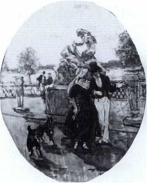 Couple Walking In A Park - view 1