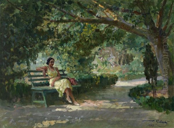 Girl On A Bench - view 1