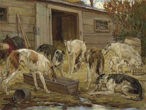 The Kennels by Georgiy Konstantinovich Savitsky