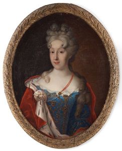 Portrait Of A Lady In A Blue Dress by Daniel de Savoye