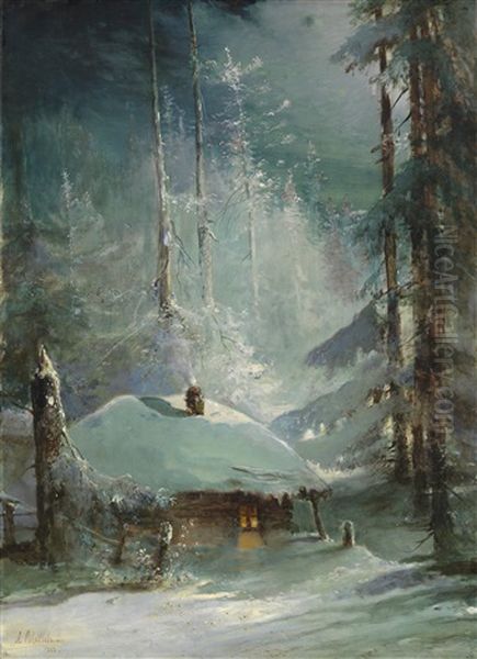 Hut In A Wintry Forest - view 1