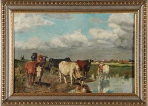 Cattle Watering by Hendrik Savry