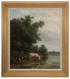 Cows In Stream by Hendrik Savry