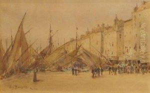 Vue De Toulon by Eugene Bourgeois