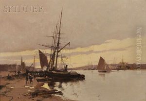 Ships At Harbor by Hendrik Savry