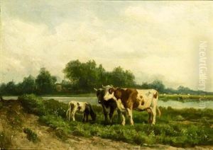 Cattle Grazing In A River Landscape Cattle Grazing In A River Landscape