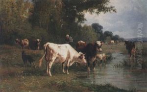 Cows In A Meadow by Hendrik Savry