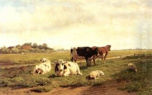 Cows And Sheep In An Extensive Landscape Cows And Sheep In An Extensive Landscape