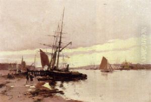 Ships At Harbour by Hendrik Savry