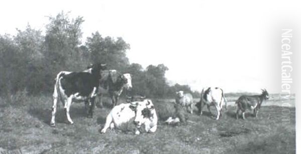 A Herd Grazing In A Meadow - view 1