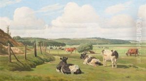 Kuhe Auf Der Weide by Henri (Hendrik Martinus) Savry