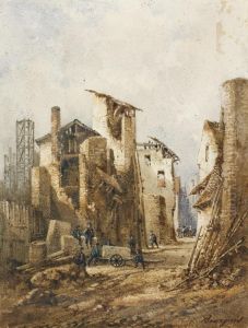 Percement Du Boulevard De Strasbourg by Eugene Bourgeois