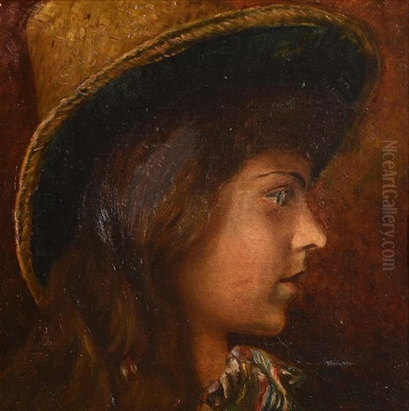 Girl With Straw Hat - view 1
