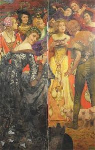 Scene From "the Swineherd" By Hans Anderson (set Of 4); Witches Anointing Themselves (5 Works) by Amy Sawyer
