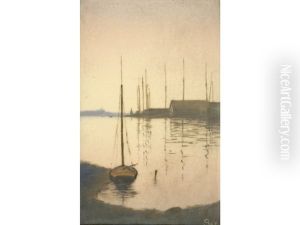 Sail Boats In Harbor by Sara Sax