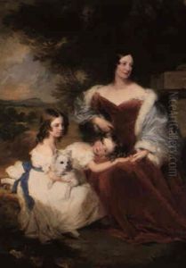 Portrait Of Mrs. Sarah Frances Cooper And Her Daughters