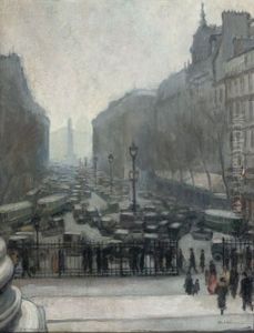 View Of The Place De La Concorde From The Madeleine, Paris by Charles Sayers
