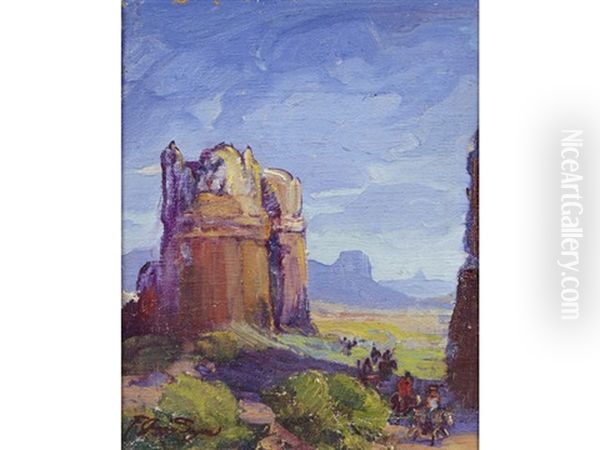Riders In Monument Valley - view 1