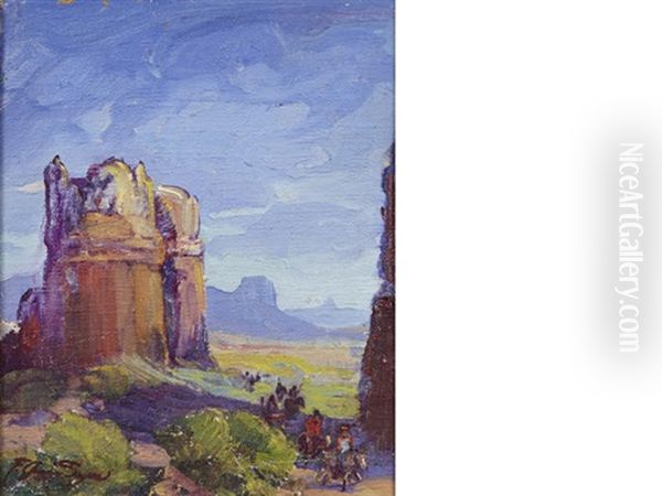 Riders In Monument Valley - view 1