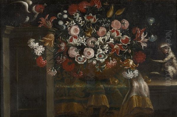 A Still Life With A Monkey And Parrot - view 1