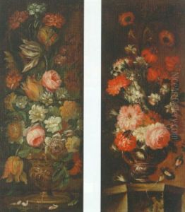Opstilling Med Blomster I Vase Opstilling Med Blomster I Vase