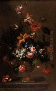 Bouquet De Fleurs Sur Un Entablement by Andrea Scacciati I