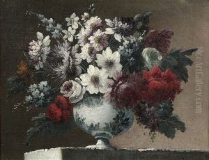 Vase De Fleurs Sur Des Entablements (pair) Vase De Fleurs Sur Des Entablements (pair)