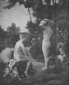 Bathers By A Lake