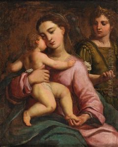 Madonna And Child With Saint Michael The Archangel Madonna And Child With Saint Michael The Archangel